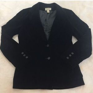 Vintage 80s Velvet Two Button Blazer Jacket 10
